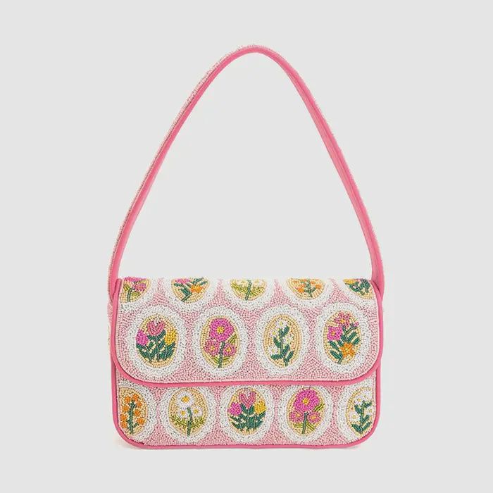 Blooming Medallions Beaded Shoulder Bag