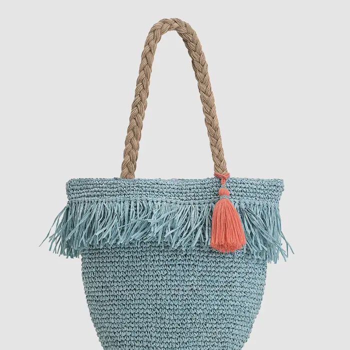 Tide &amp; Tassel Straw Tote