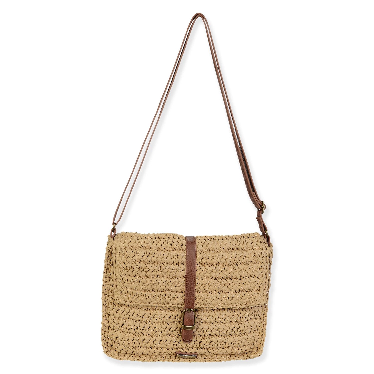 Bag: CE6652 BTan, Paper Straw Crossbody