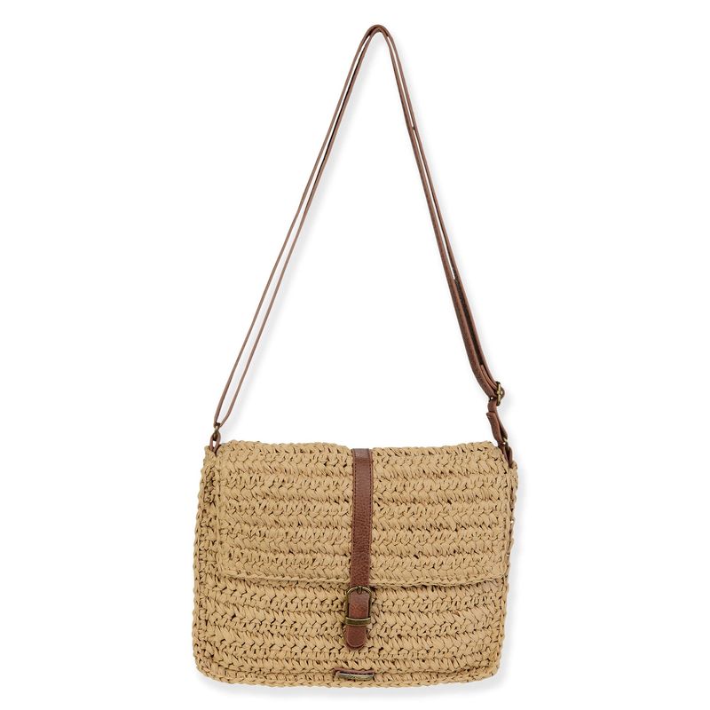 Bag: CE6652 BTan, Paper Straw Crossbody
