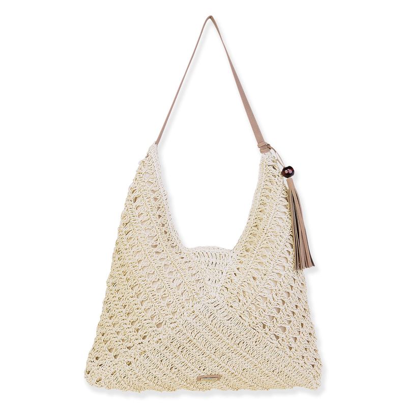 Bag: CE6707 ANatural, Paper Crochet Shoulder Tote