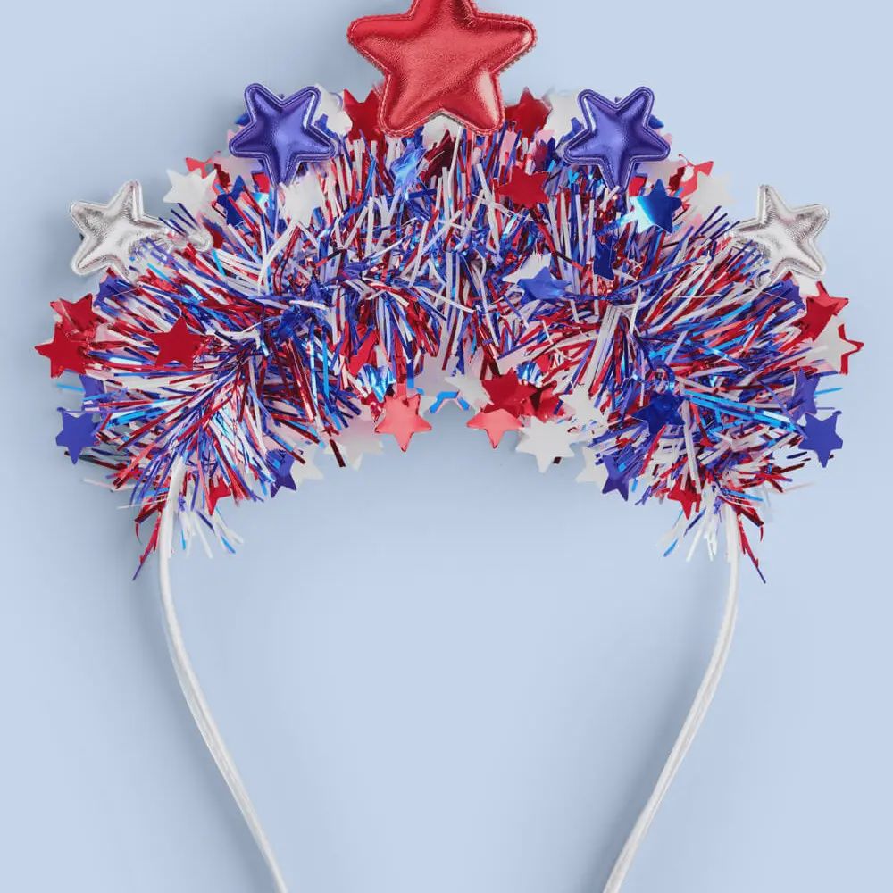 Stars &amp; Stripes Patriotic Headband + fringe, July 4th