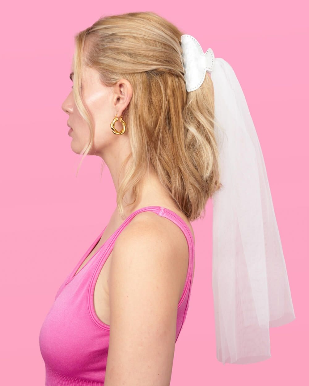 Bachelorette Party Veil Claw Clip, Bride Gift, Accessory