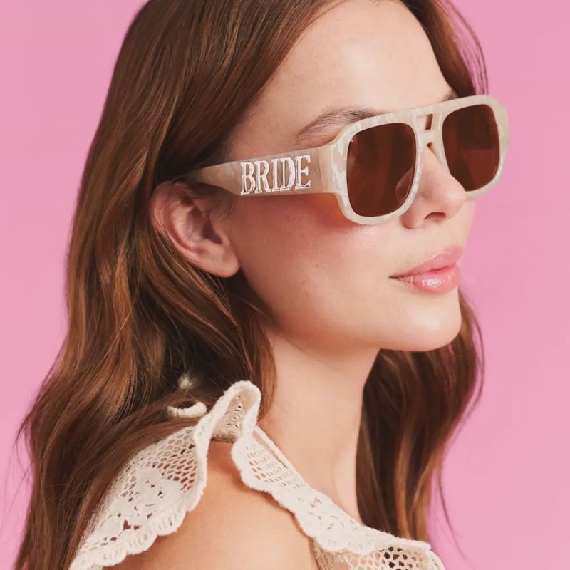 Bride Pearlized Aviator Sunglasses | bachelorette gift bride