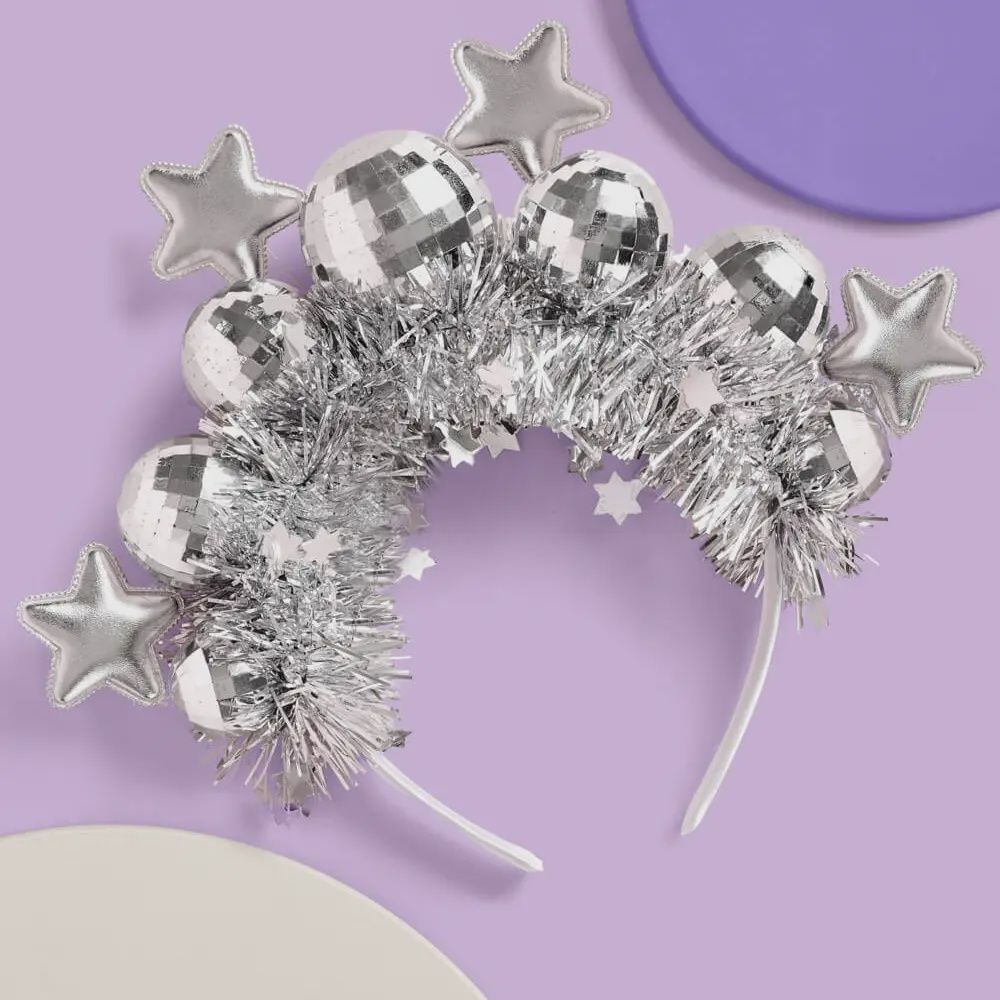 Disco Stars Headband - silver fringe headband