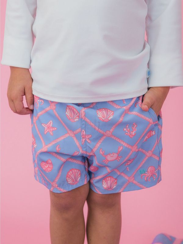 Boys Tropical Trellis Performance Hybrid Swim Trunks