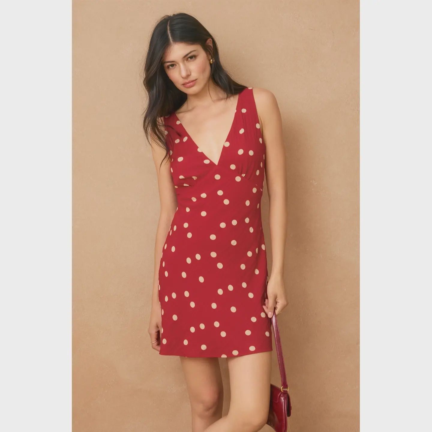 Show Out V Neck Shirred Bust Mini Dress