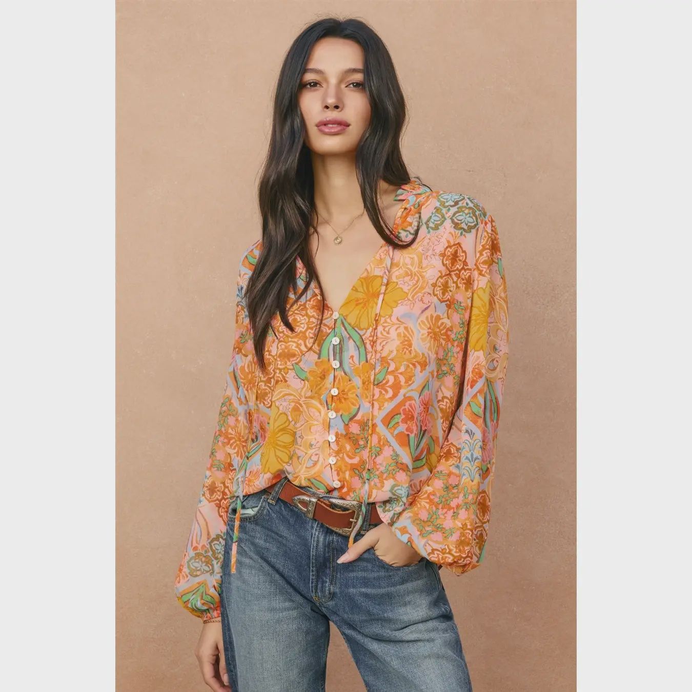 Sevenfold Balloon Shirring Blouse