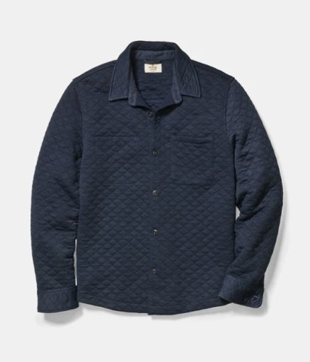 Corbet Quilted Overshirt Navy, Size: Extra Large