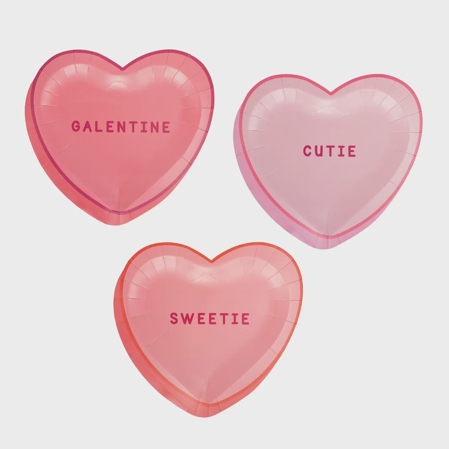 Conversation Heart Shaped Plate Set