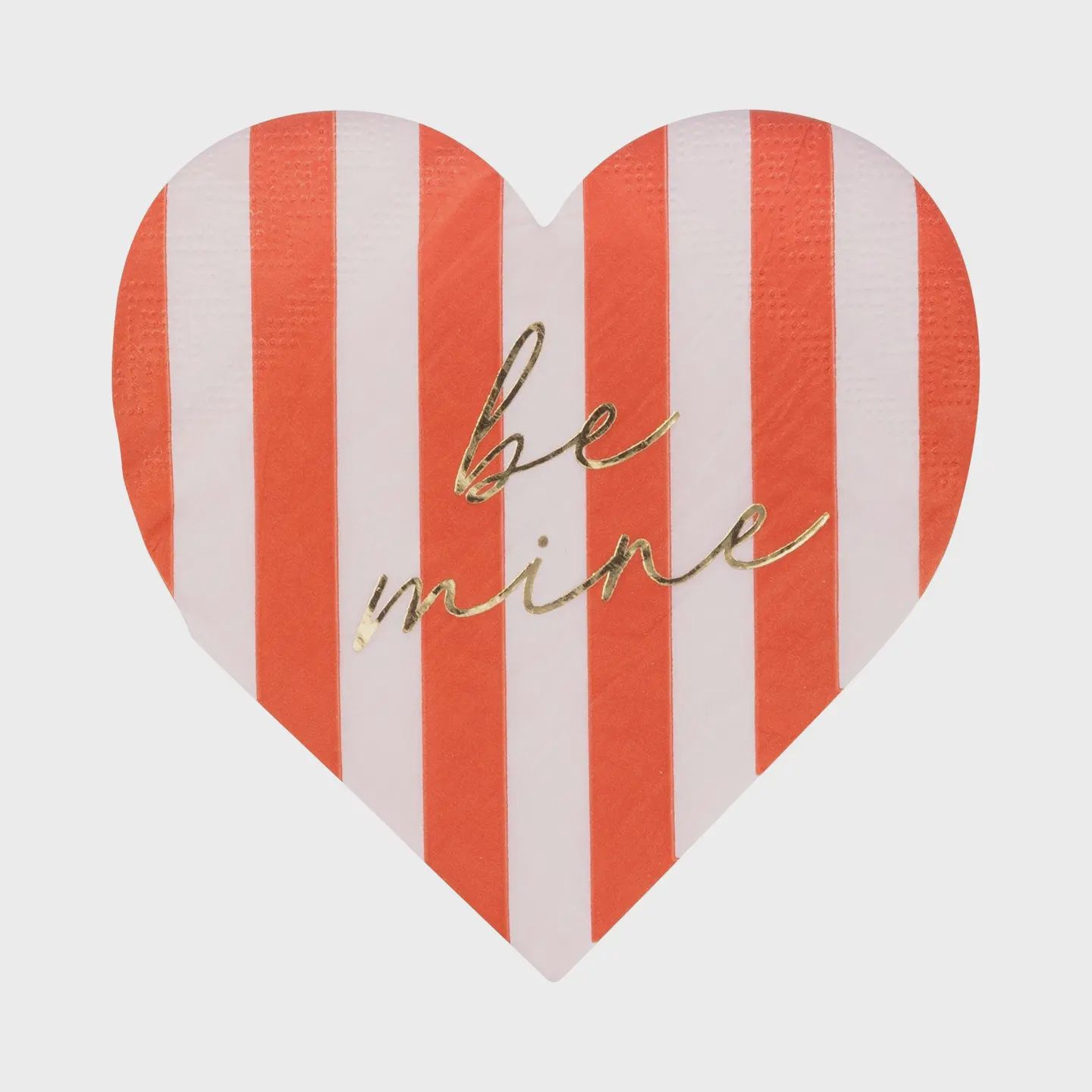 Striped Heart Cocktail Napkin