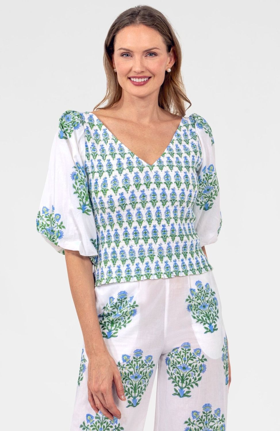 Crinkle Dimple Floral Top