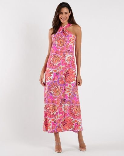 BERNADETTE DRESS, Colour: STAINED GLASS HOT PINK GOLD, Size: XS