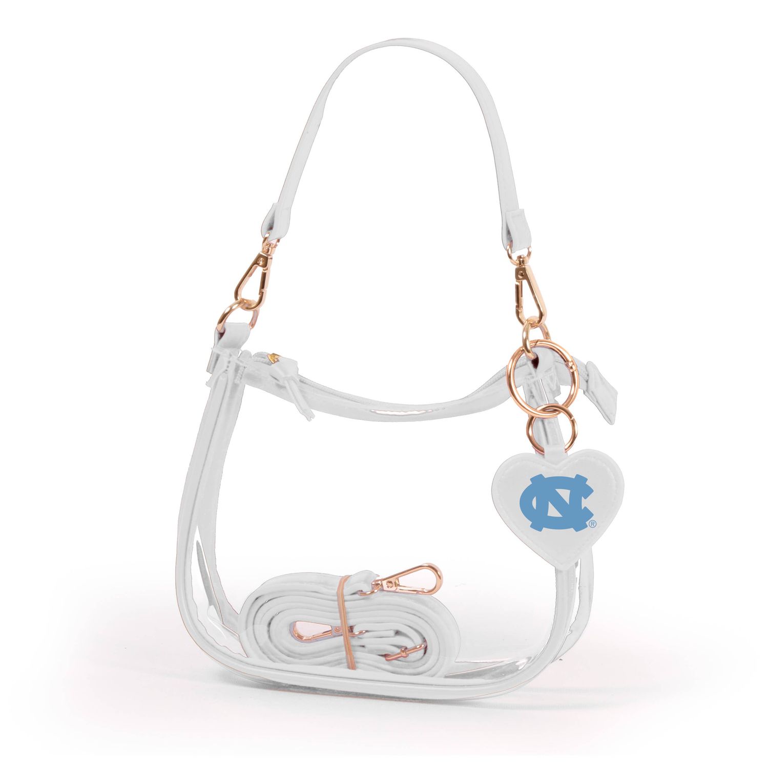 North Carolina Tar Heels Clear Clara Purse with Heart Charm
