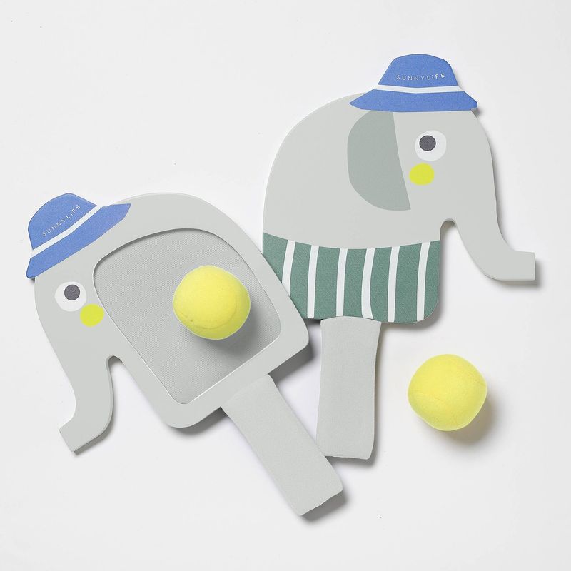 Kids Velcro Beach Bats Eli the Elephant Multi