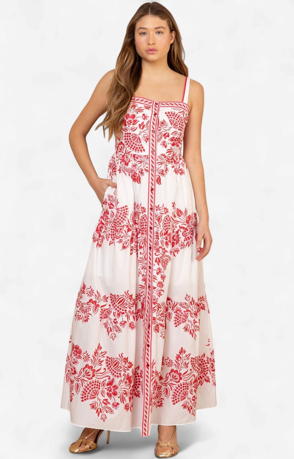 Jream Cotton Poplin Maxi Dress