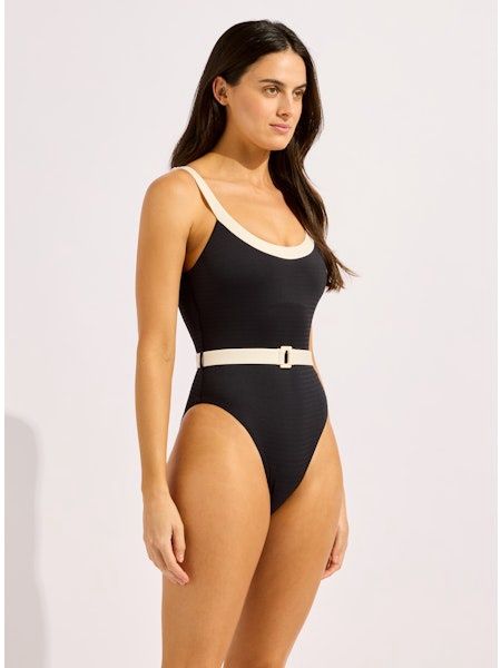 Belted Retro Tank One Piece