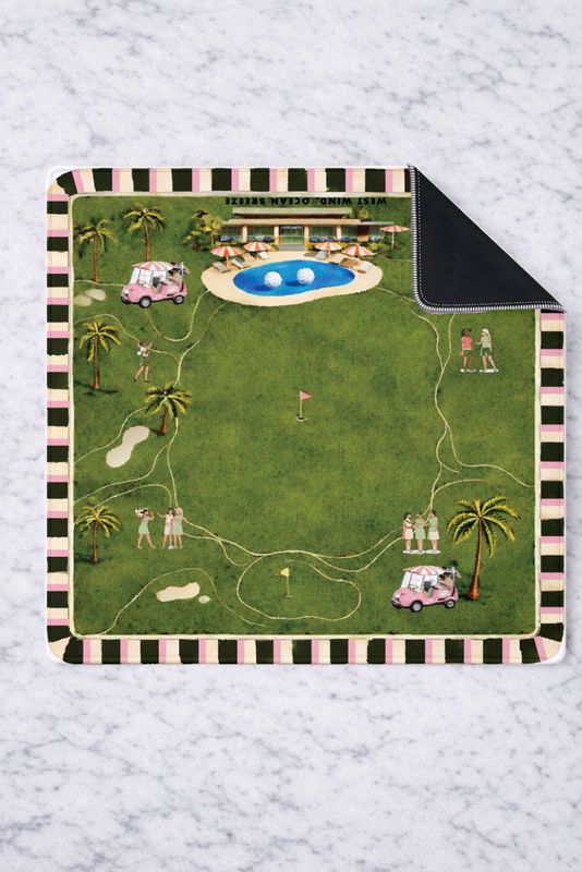 On the green golf mahjong mat 33"x33"