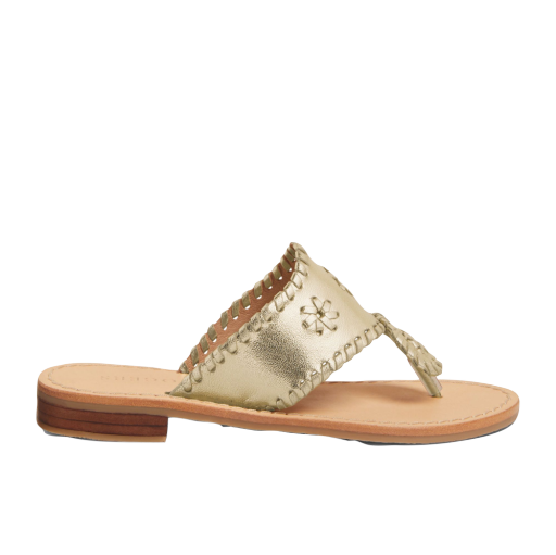 GIRLS JACKS FLAT SANDAL, Colour: PLATINUM, Size: 1GIRLS
