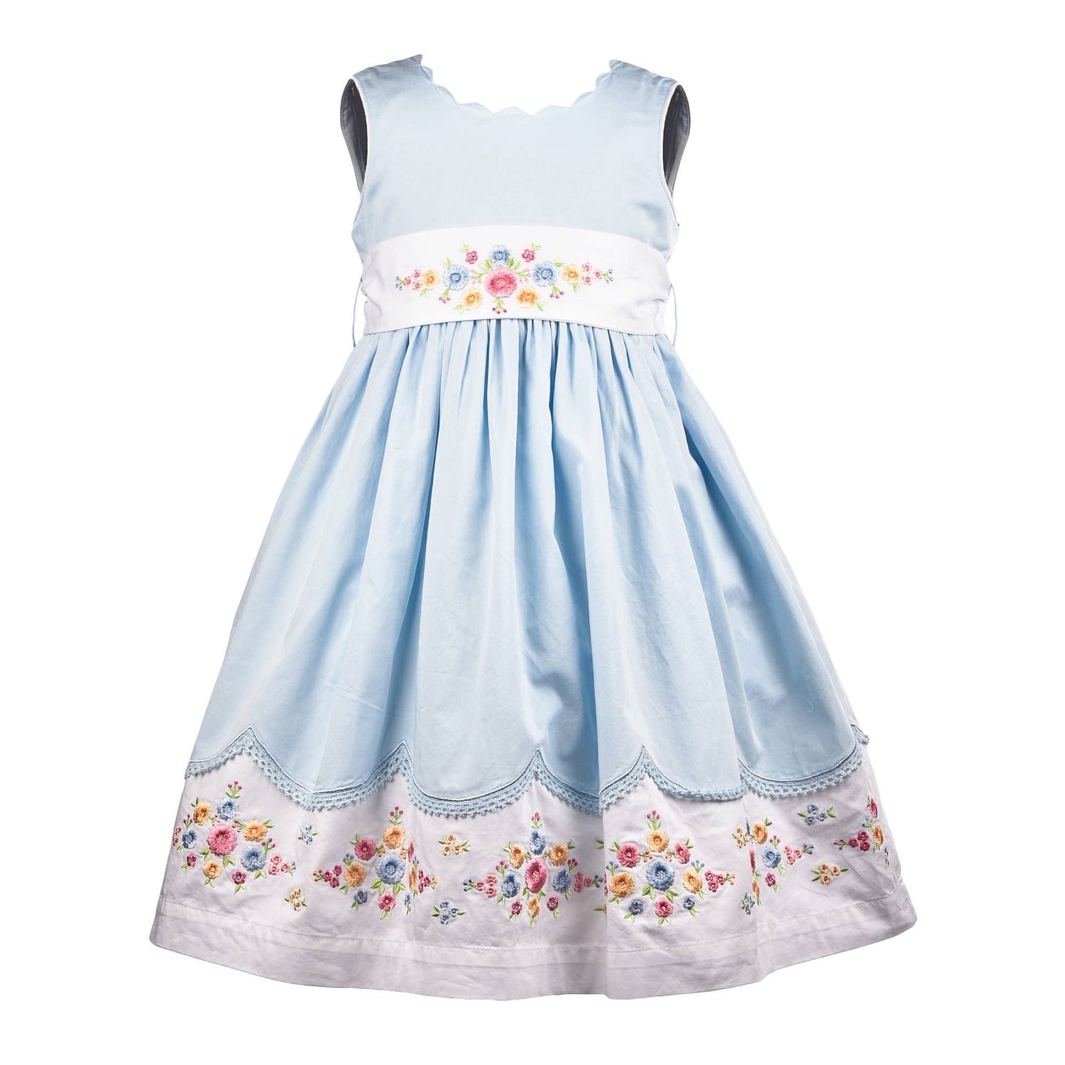 Blue Floral Emblem Dress