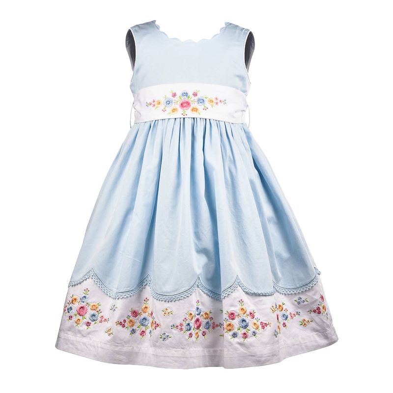 Blue Floral Emblem Dress