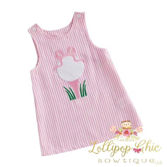 Baby and Toddler Girl Embordered Golf Tank Dress Jumper