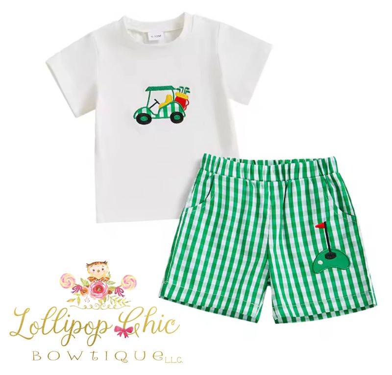 Baby and Toddler Boy Embroidered Preppy Golf Shorts Set