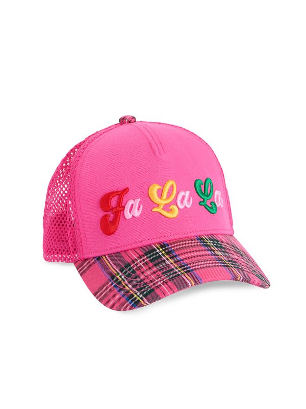 "FA LA LA" TRUCKER HAT, PINK