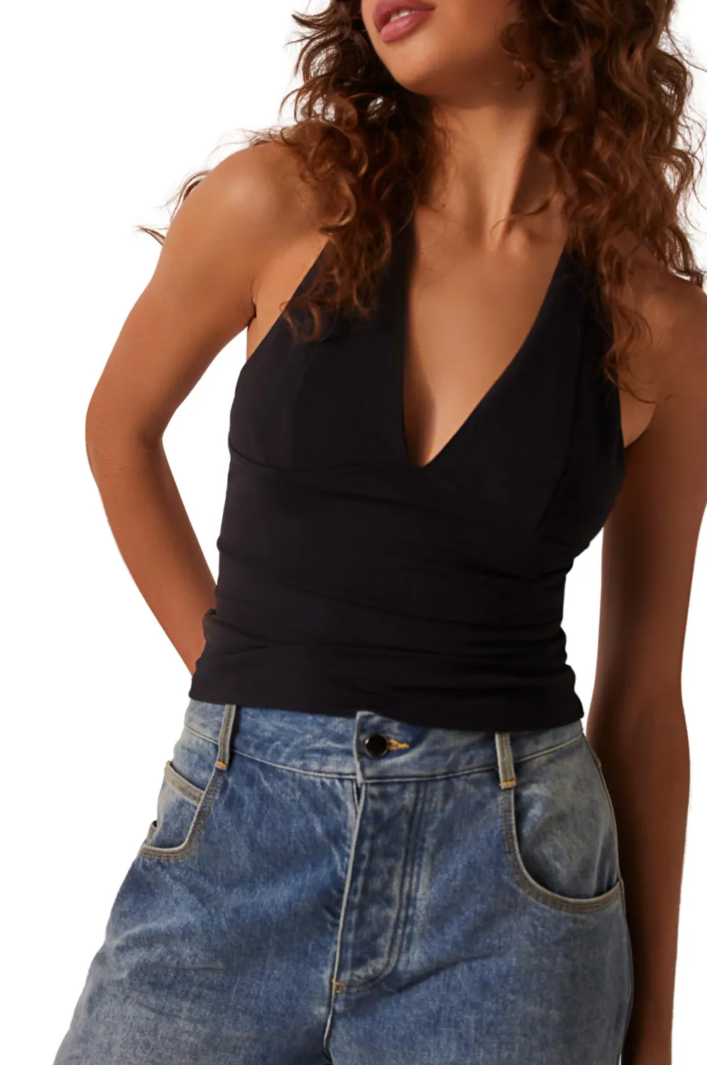 STILL HERE HALTER (HAVE IT ALL), Color: BLACK, Size: XS