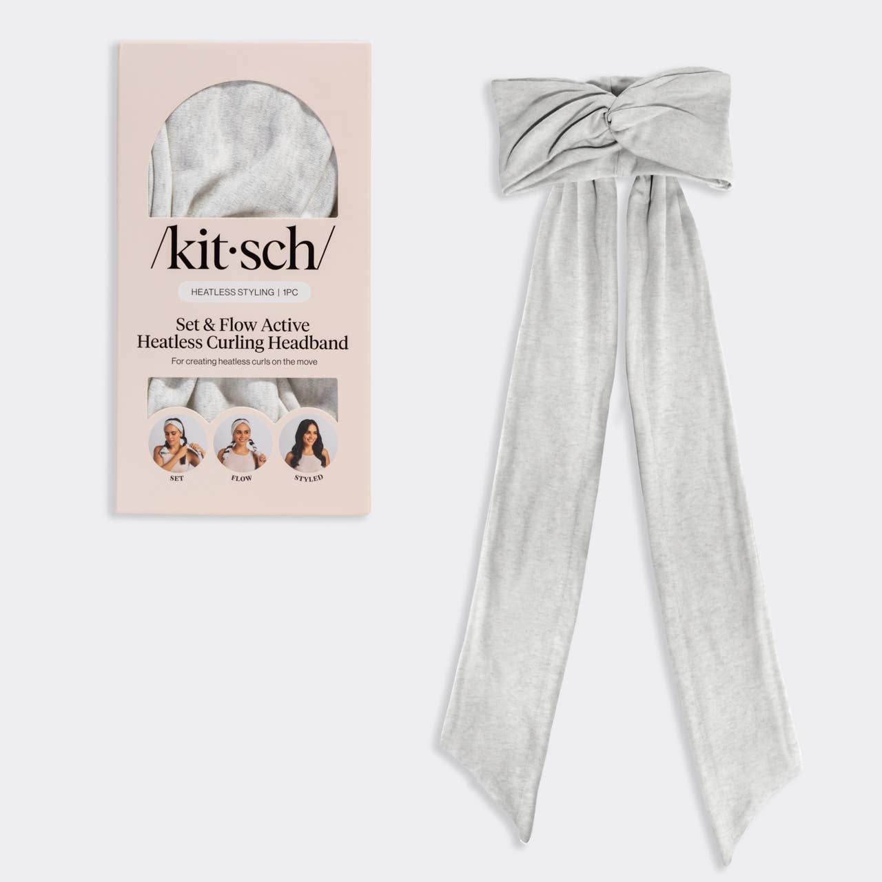 Set &amp; Flow Heatless Curling Headband - Heather Gray