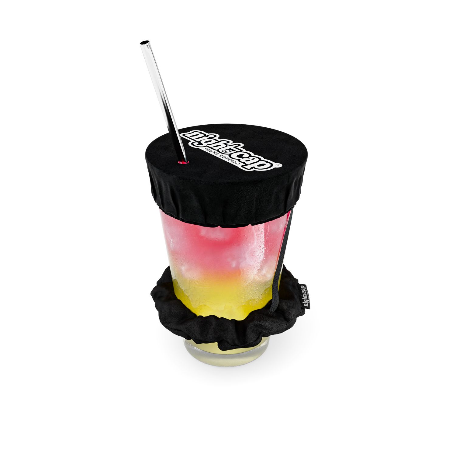 NightCap Scrunchie Drink Cover - Drink Spiking Prevention, Color: Black
