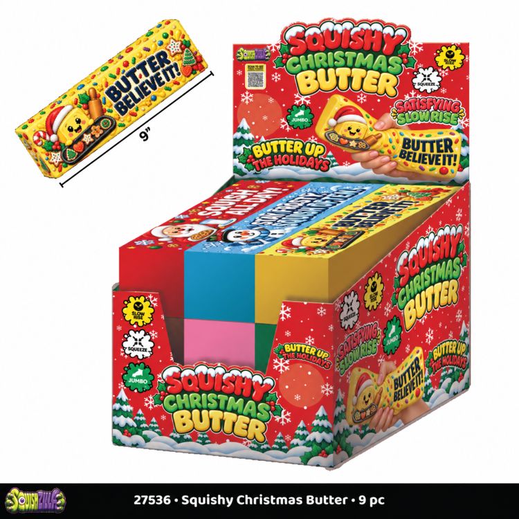 Fun Doh 10" Christmas JUMBO Butter Slow-Rise Toy - 9/Display