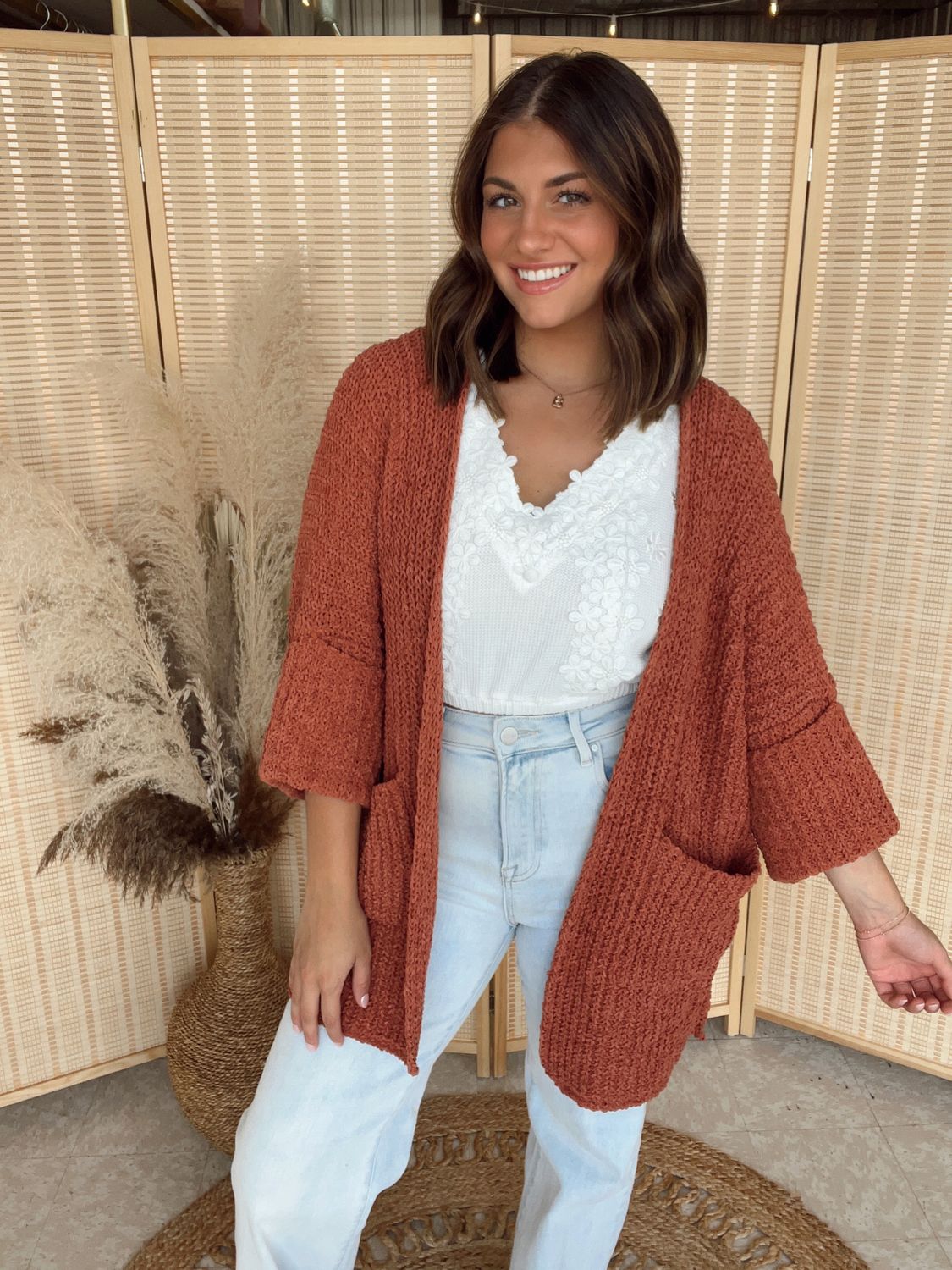 Best of the Best Cardigan- Brick