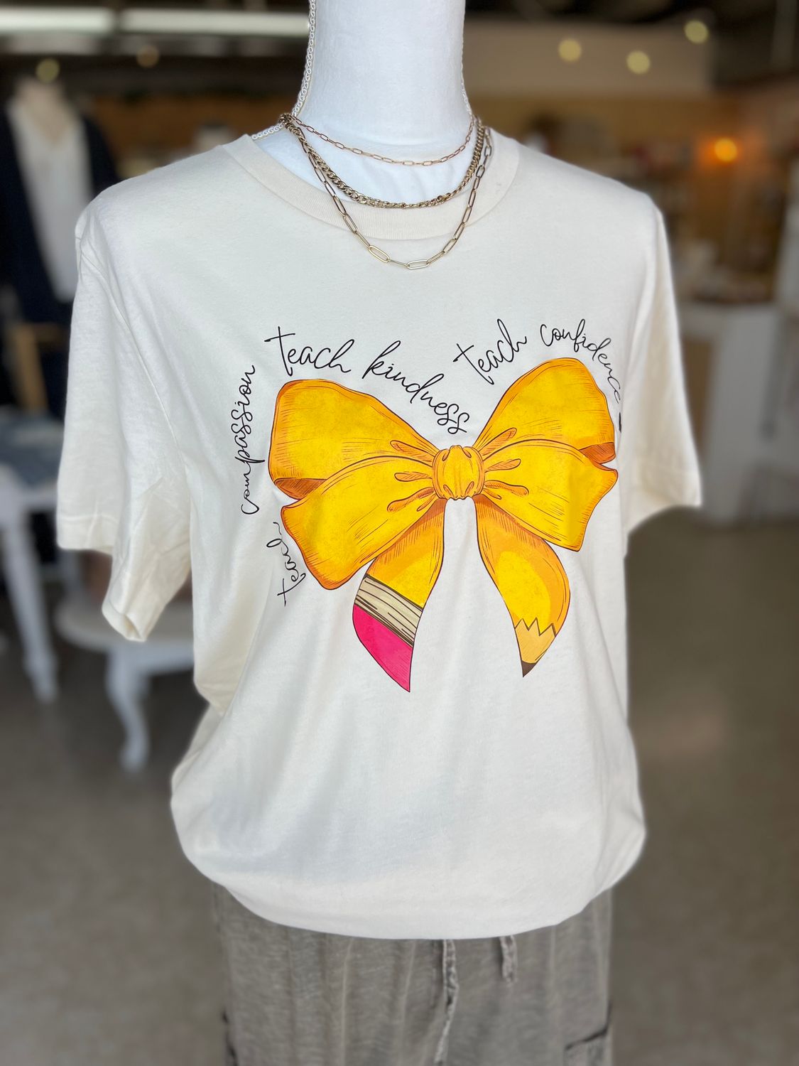Teacher Pencil Coquette Tee