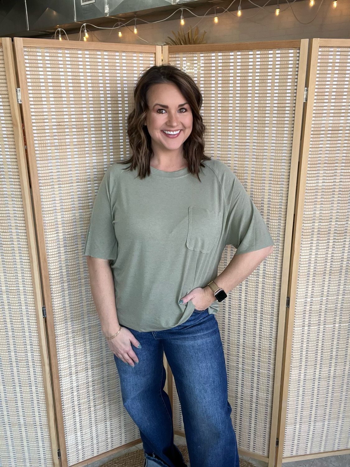 Comfy Cozy Tee- Olive Green