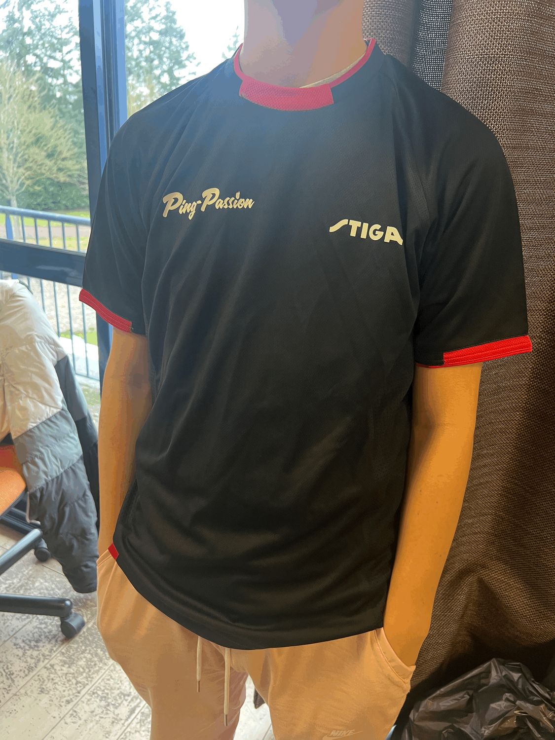 Maillot Pôle Départemental STIGA Noir bandes Rouge