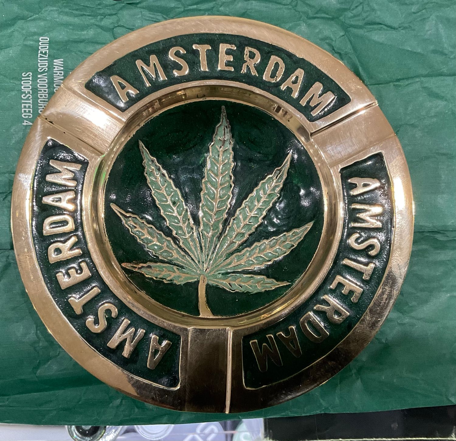 Amsterdam Green Brass Ashtray