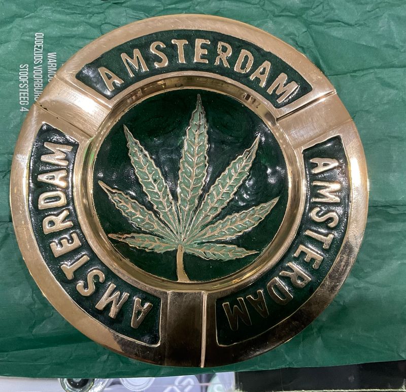 Amsterdam Green Brass Ashtray