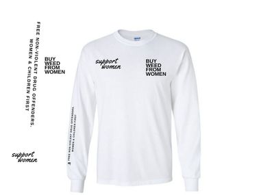 Buy Weed From Women White Long Sleeve Shirt