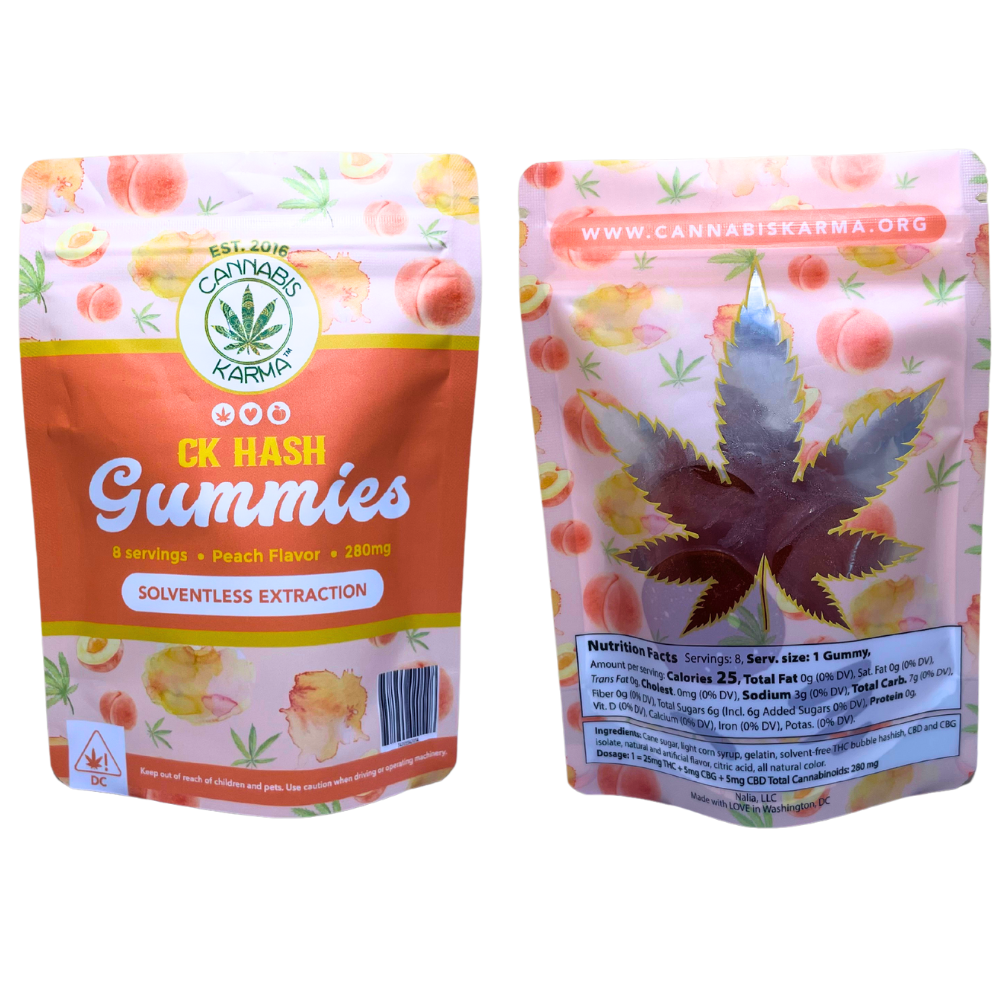 CK Hash Gummies 1:1:5 | Peach | 280mg | 8pc