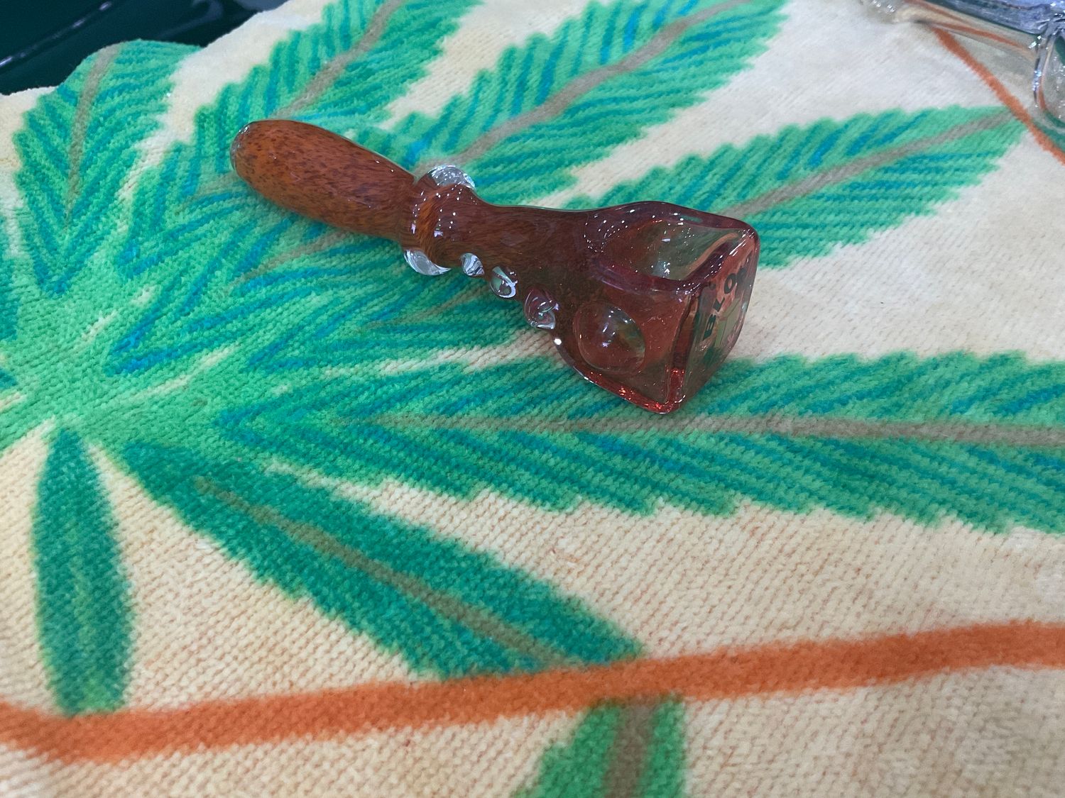 Waldo's Wonders Glass Blockhead Fritz Spoon, Variant Name: Orange