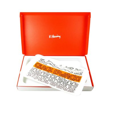 K.Haring Glass Rolling Tray  | Crack is Wack