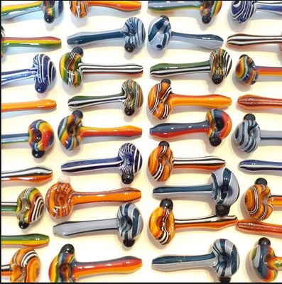 Gladstone Glass Twisty Spoon Black, Orange, Red, and White