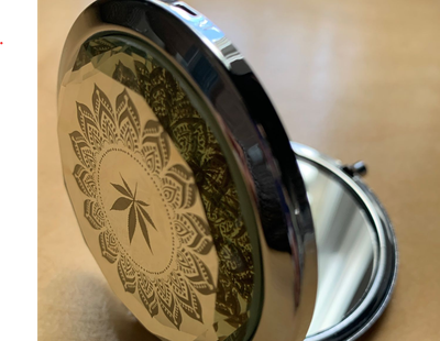 Fashionably High Canna Compact Mirror