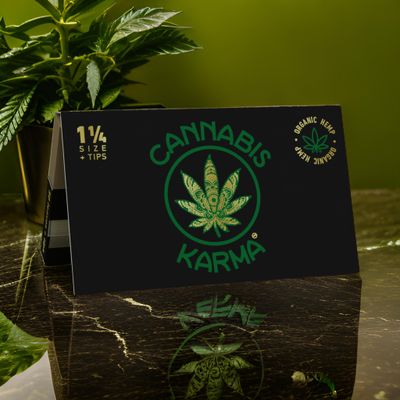 Cannabis Karma Rolling Papers | Organic Hemp | 1 1/4  Size + Tips