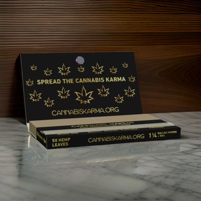 Cannabis Karma Rolling Papers | Organic Hemp | 1 1/4  Size + Tips