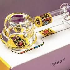 K.Haring Spoon Pipe Yellow, Black, & White