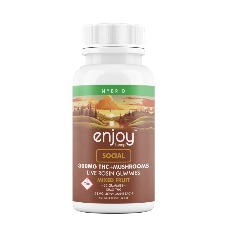 Enjoy Social 300mg THC + Lions Main Mushrooms 63mg | Hybrid