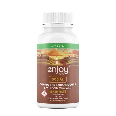Enjoy Social 300mg THC + Lions Main Mushrooms 63mg | Hybrid