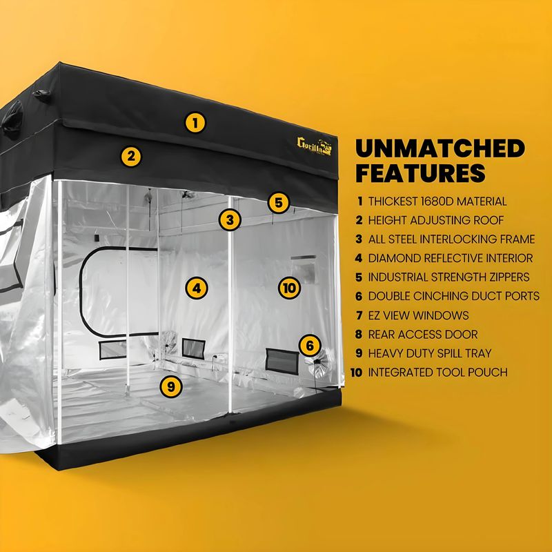 Gorilla  2’x4’Grow Tent with 12” Extension Kit Regular